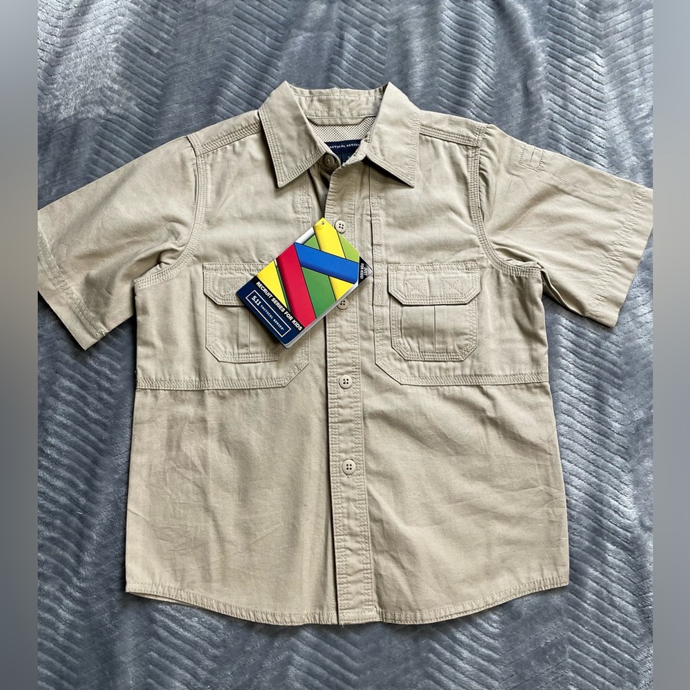 NWT Kids Youth 5.11 Tactical Recruit Series Khaki Shirt XS 4-5